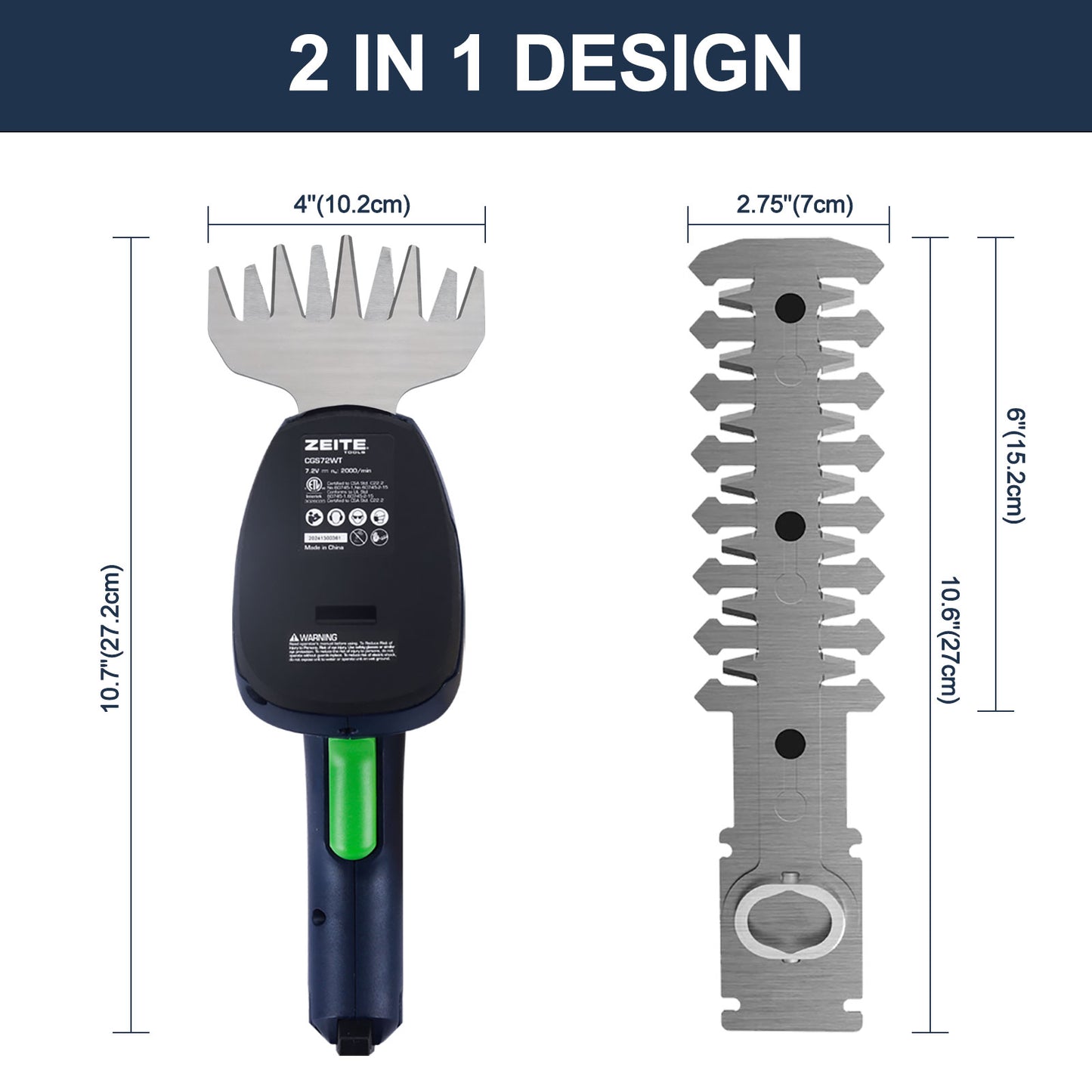 7.2V Grass Shear & Shrubbery Trimmer