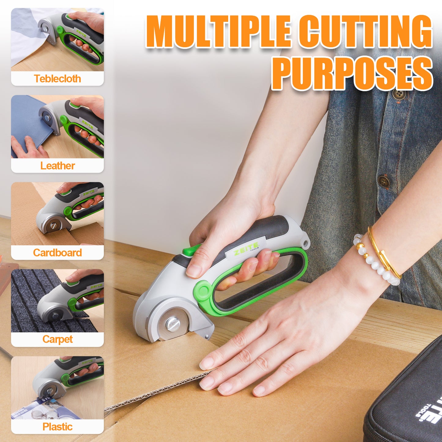 Cordless Cardboard Cutter - D handle - gray