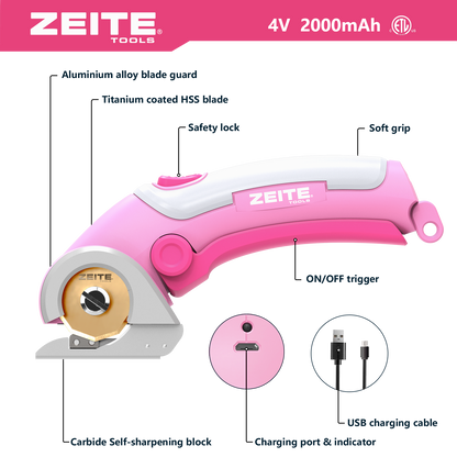 Cordless Cardboard Cutter - L handle - pink