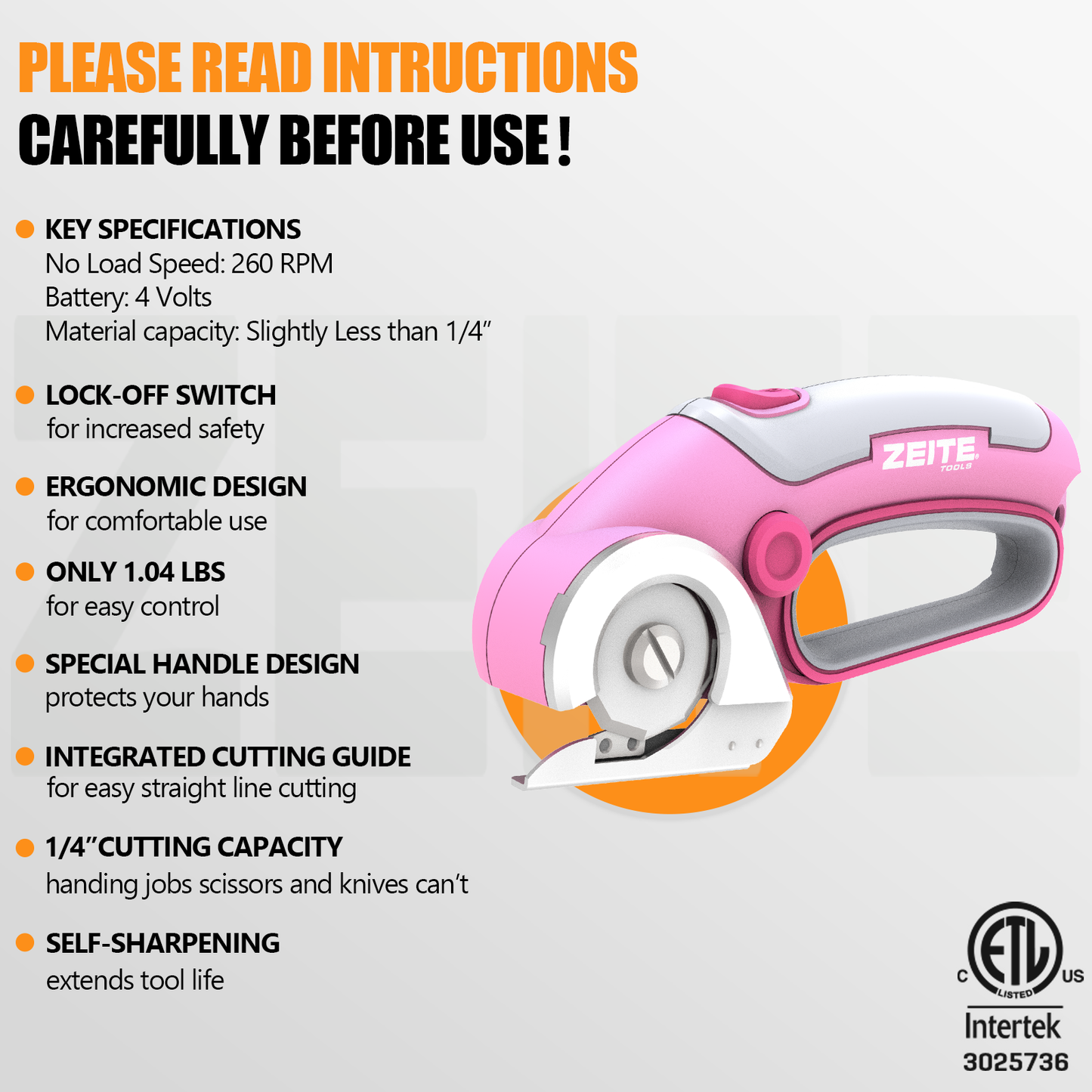 Cordless Cardboard Cutter - D handle - pink
