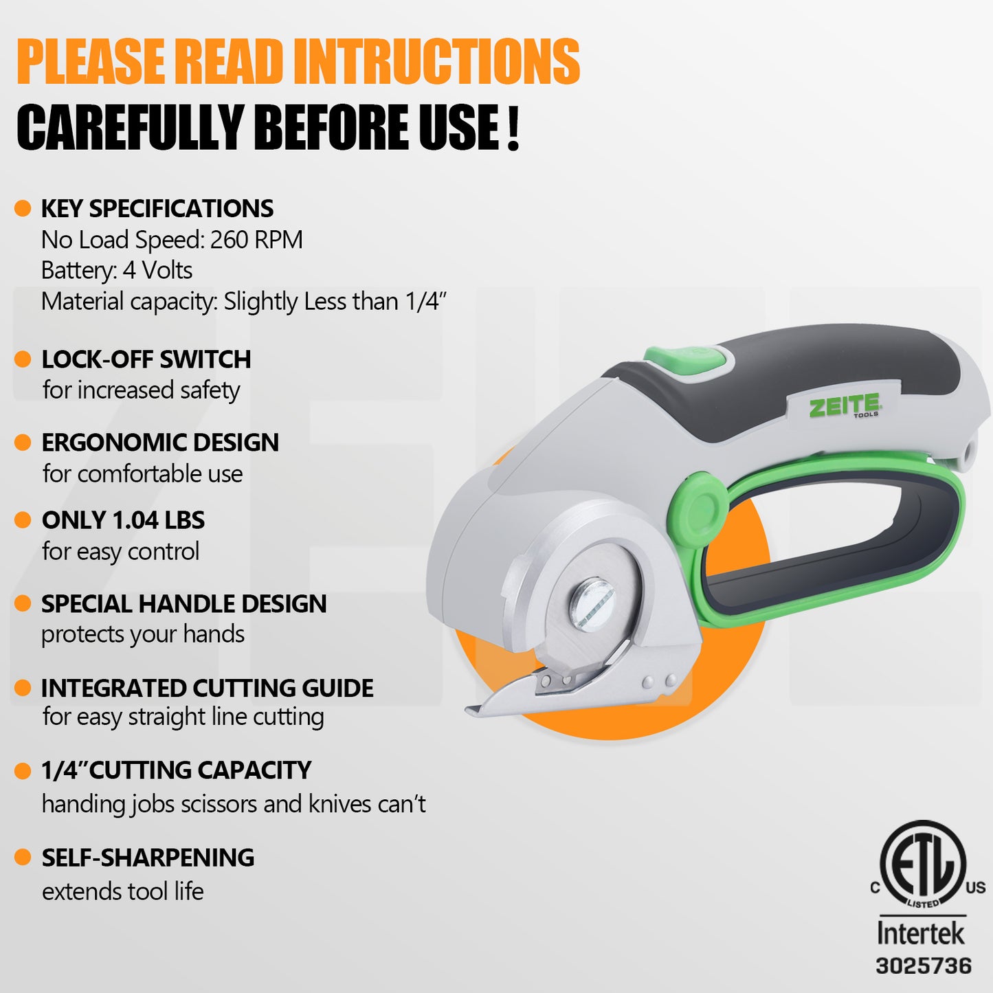 Cordless Cardboard Cutter - D handle - gray