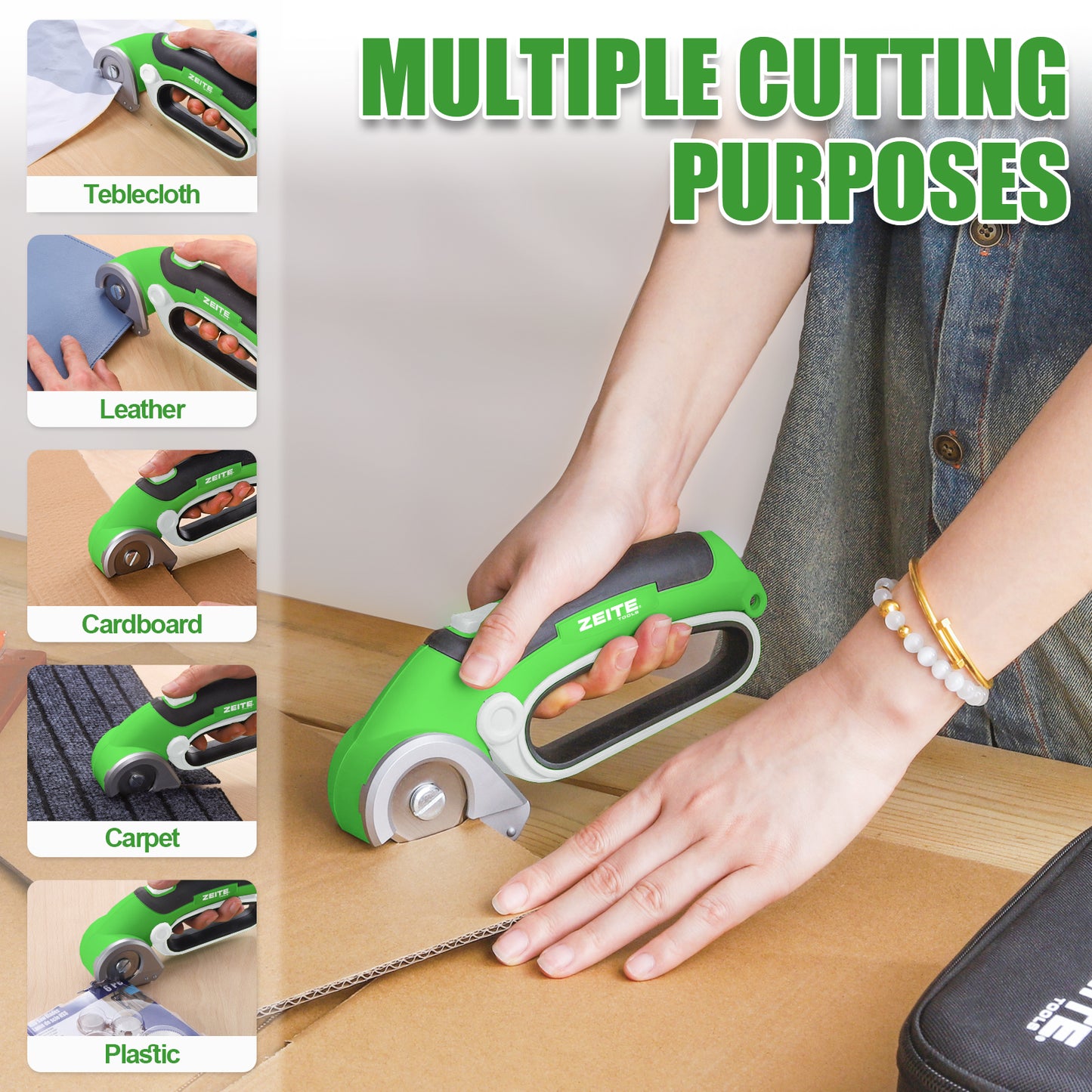 Cordless Cardboard Cutter - D handle - green