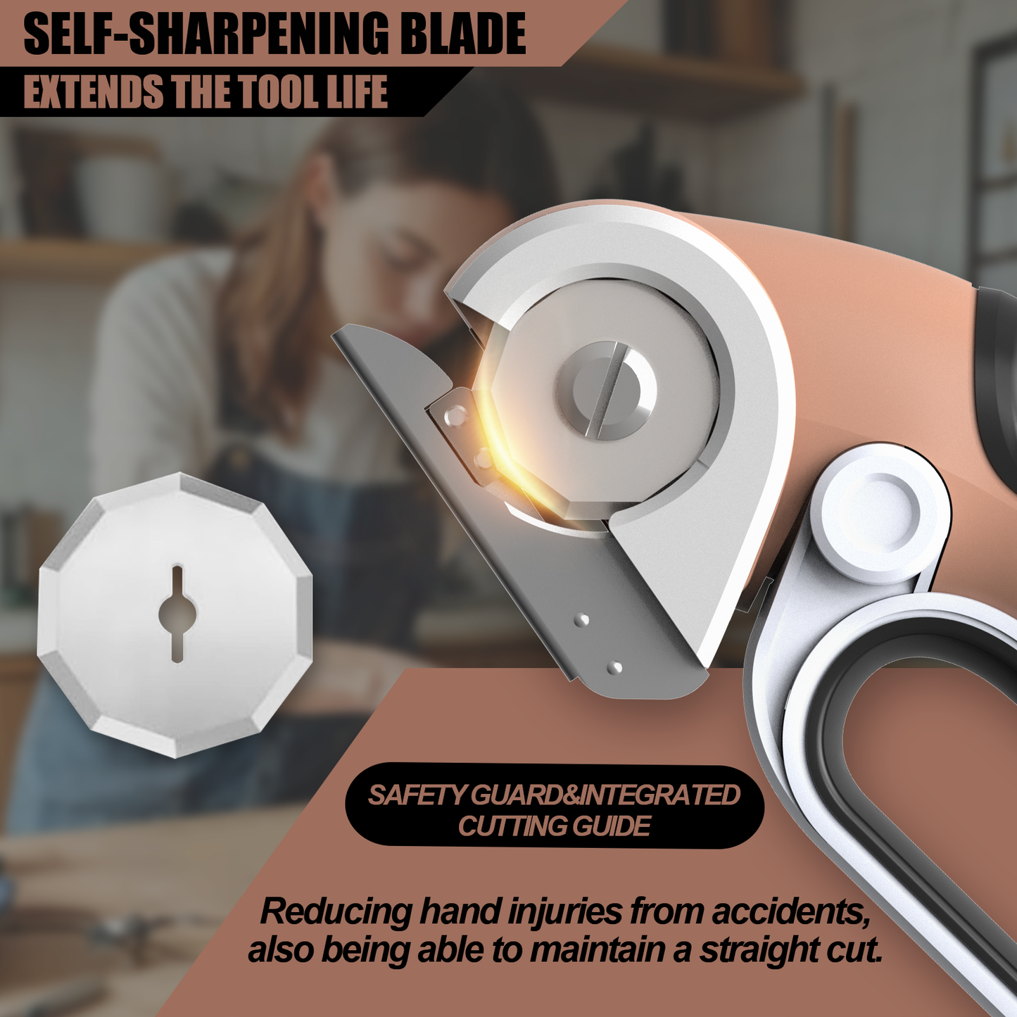 Cordless Cardboard Cutter - D handle - Mocha Mousse