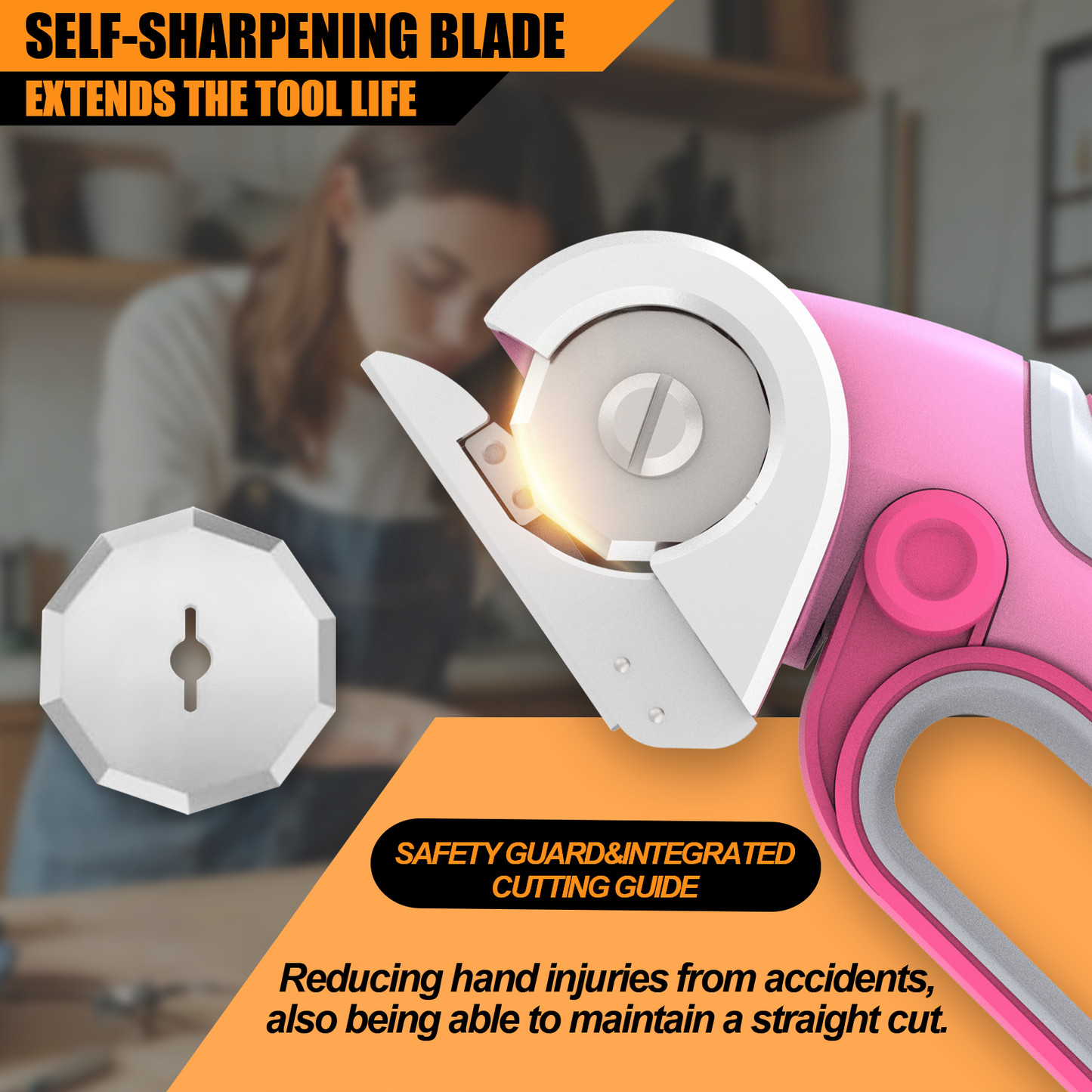 Cordless Cardboard Cutter - D handle - pink