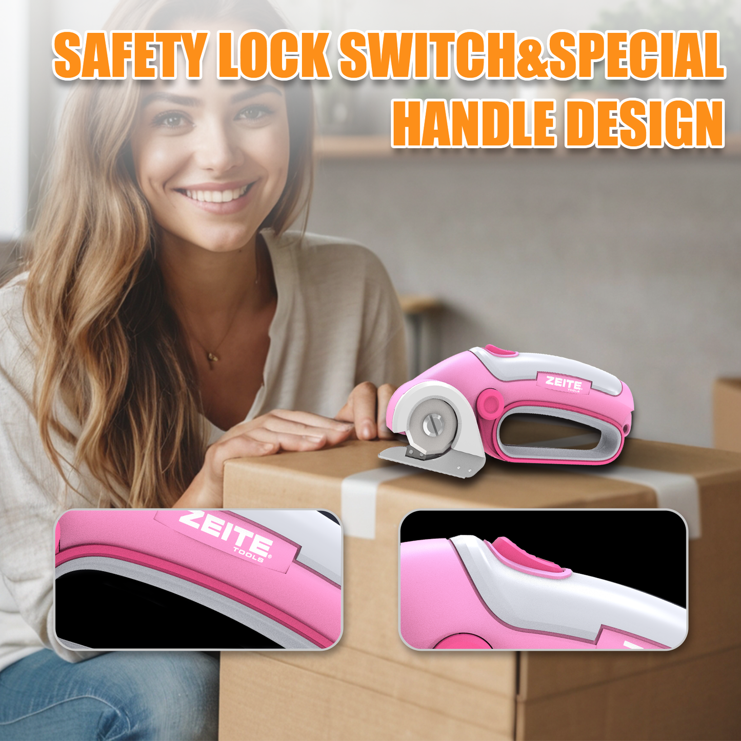 Cordless Cardboard Cutter - D handle - pink