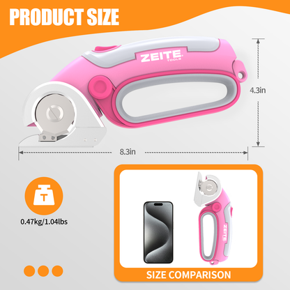 Cordless Cardboard Cutter - D handle - pink